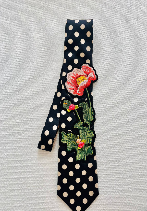 Polka Bloom Poppy Tie