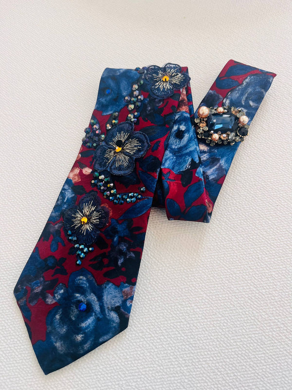 Midnight Rose Jewel Tie