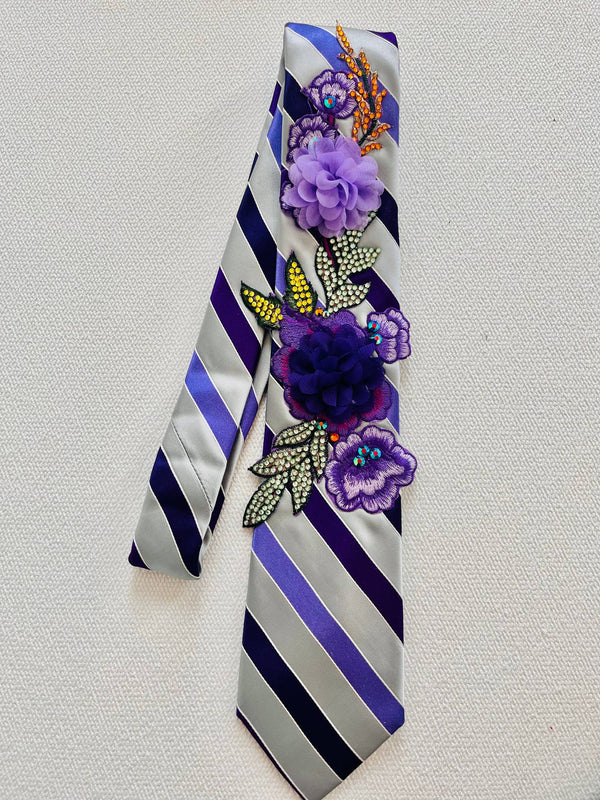 Purple Blossom Luxe Tie