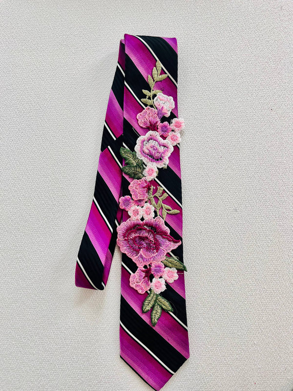 Fuchsia Petal Cascade Tie