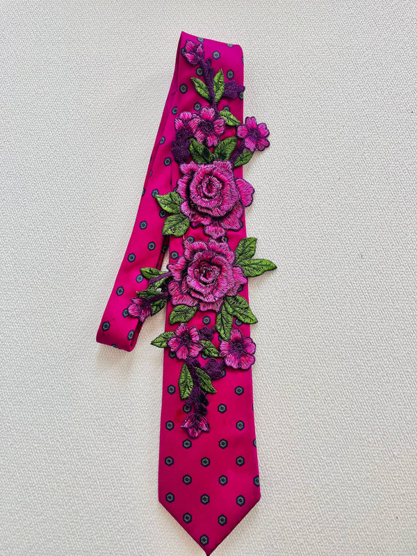 Fuchsia Garden Bloom Tie