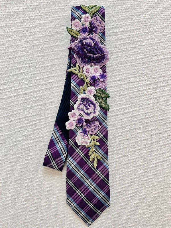 Sunset Bloom Stripe Tie